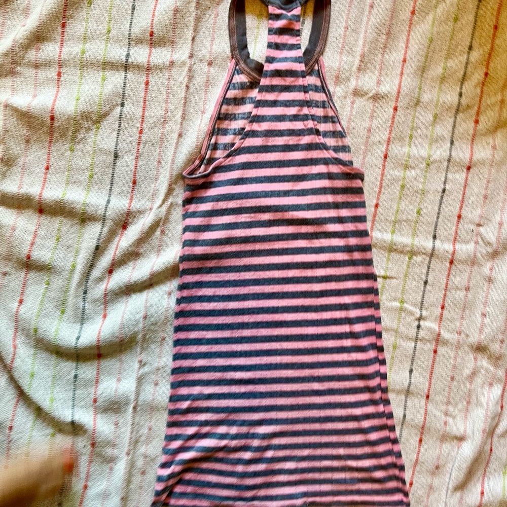 FREE PEOPLE STRIPED PINK & PURPLE TANK SIZE MEDIUM STRETCH KNIT - Picture 7 of 13